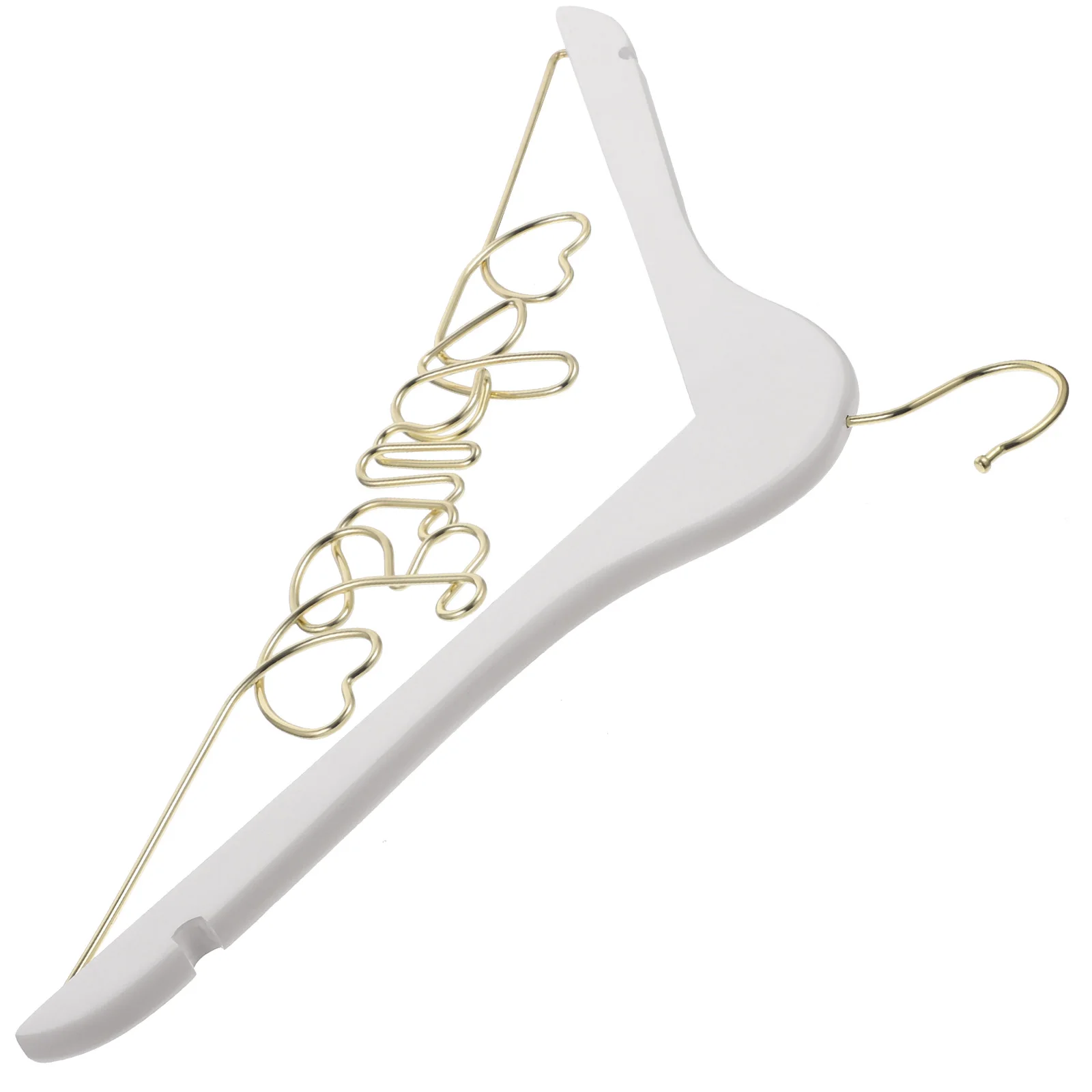 

1pc Wedding Dress White Iron Wedding Dress Hanger Bride Shape Anti Skid Wooden Wire Bridal Clothes Rack For Dresses