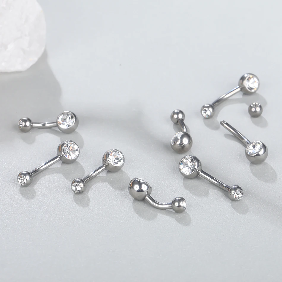 1PC 14G Titanium Navel Piercings Belly Button Rings CZ Crystal Piercing Ombligo Navel Earring Piercings Sexy Body Jewelry Women