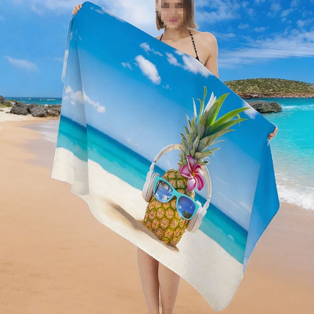 1Pc Fruit Lemon Watermelon Print Beach Towels,Soft Skin-friendly Towel for Swimming Picnic Hotel Sports Bathroom Multi-purpose