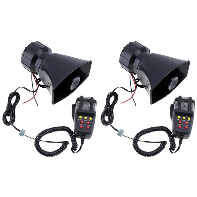 

2X 100W Dc12v 120Db 7 Sound Car Electronic Warning Siren Motorcycle Alarm Firemen Ambulance Loudspeaker