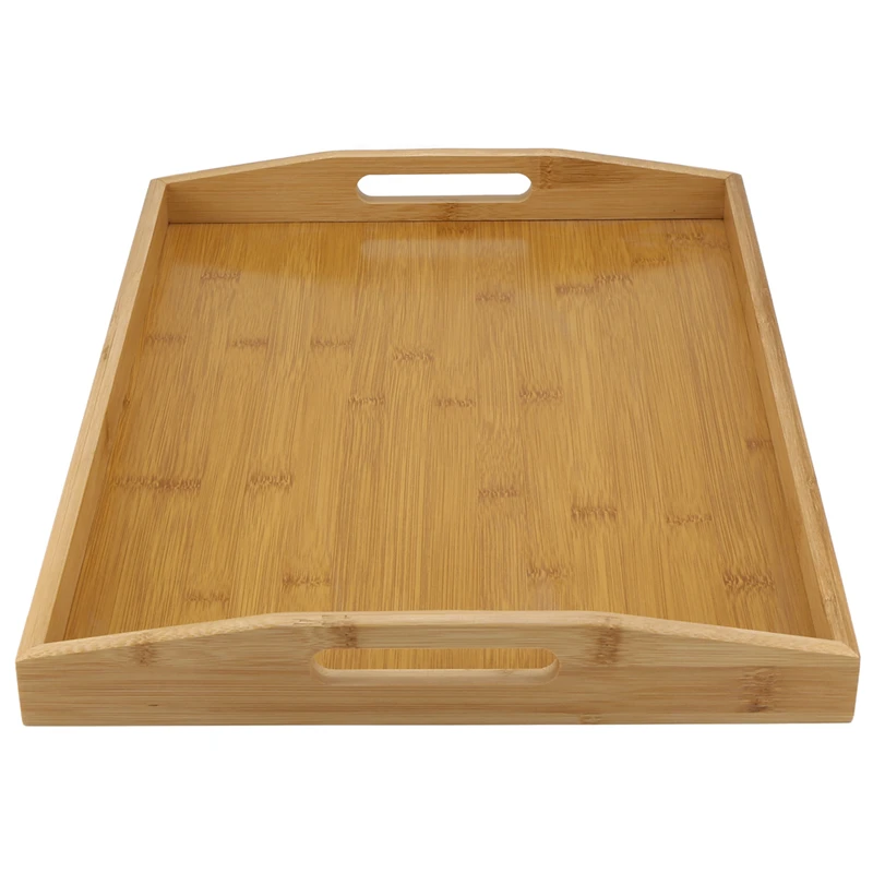 Wooden Tray With Handles, Living Room Coffee Table Footstool Tray, Oversized Wooden Dinner Tray, Breakfast Decoration