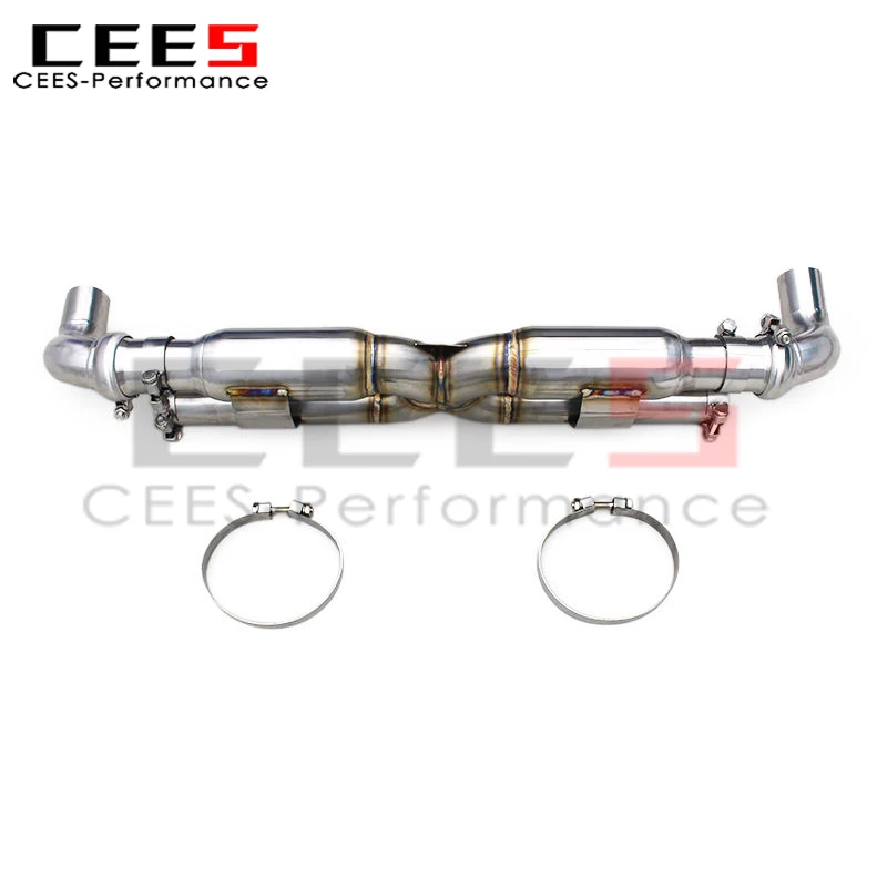 

cees Custom Straight Through Pipe for Porsche 911 991.2 Carrera 3.0T 2016-2018 Axle Rear Back Exhaust System Street Racing