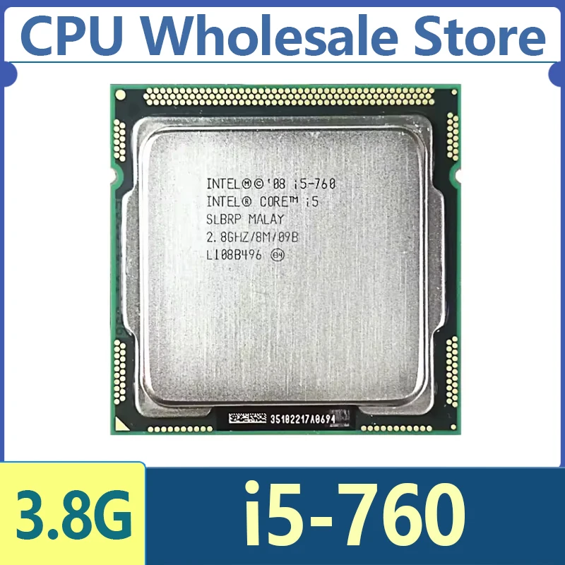 معالج Intel Core I5-760 i5 760 2.8 جيجا هرتز رباعي النواة رباعي الخيوط 8 متر 95 واط LGA 1156