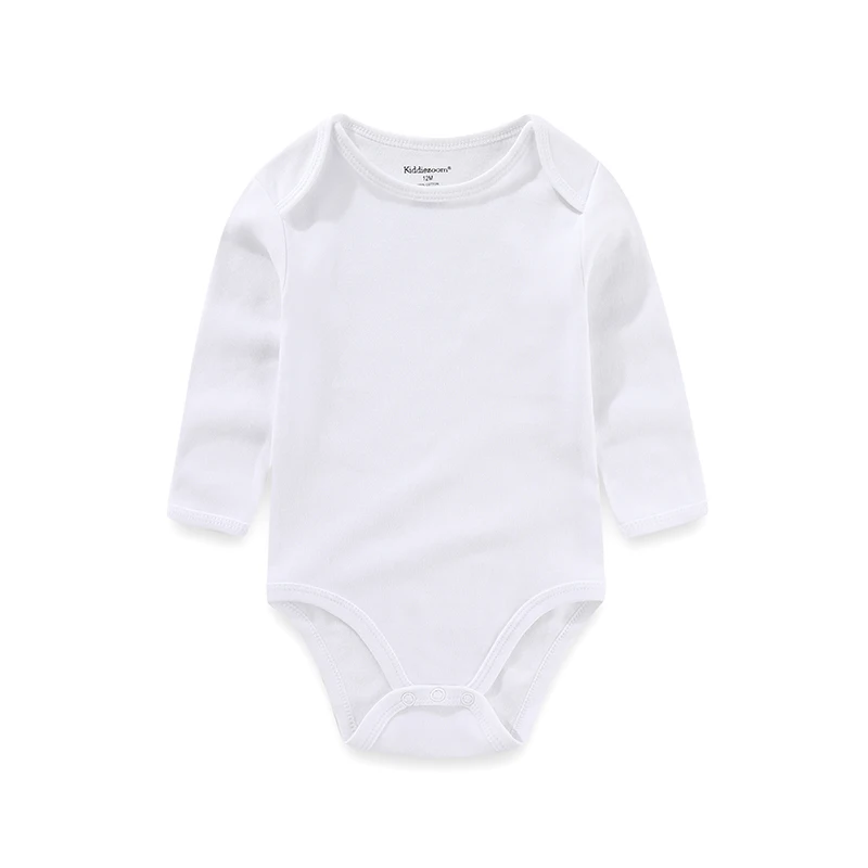 Kiddiezoom Spring Autum1 PCS Solid Unisex Long Sleeve Baby Boy Girl Bodysuits Soft 100%cotton Newborn Onesies Infant clothes