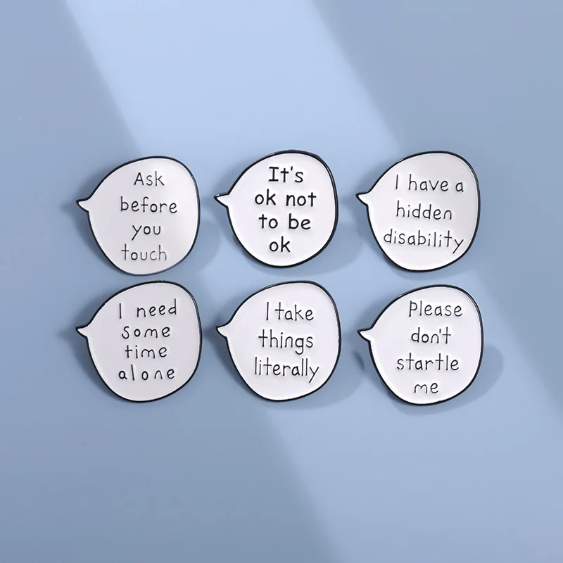 

Funny Phrase Enamel Pins I Need Some Time Alone Cartoon Brooches It's OK Not To Be OK Creative Lapel Badges Backpack Jewelry