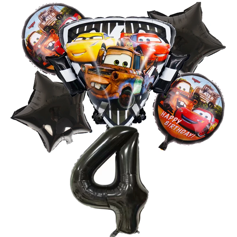 1set Cartoon Disney Cars Foil Balloons Lightning McQueen 32Inch Number Baby boy car Air Balloons Birthday Party Decor Kids Toys