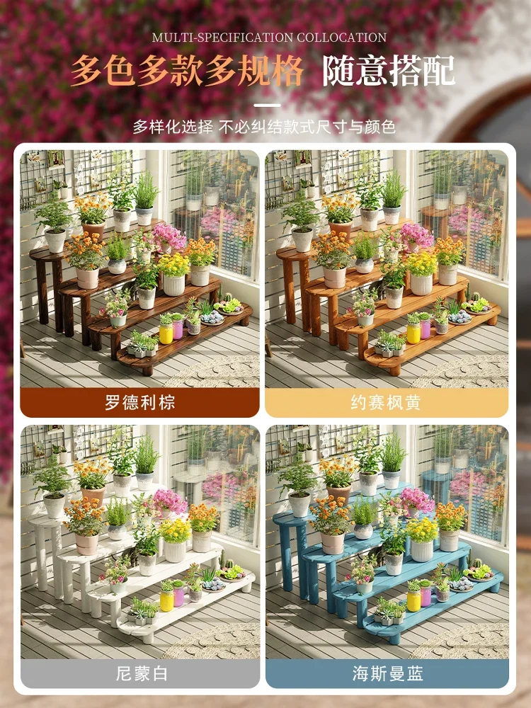 Traditional Carbonized Wood Plant Stand 2026 New Style Rust Proof Hardware Bestseller Design No Maintenance Required