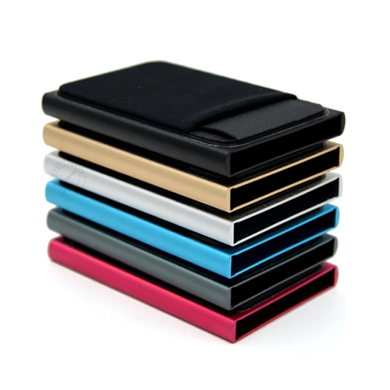 Aluminum RFID Blocking Credit Card Holder Automatic Pop-up Bank Card Sleeve Smart Quick Release Women Wallet Money Clips