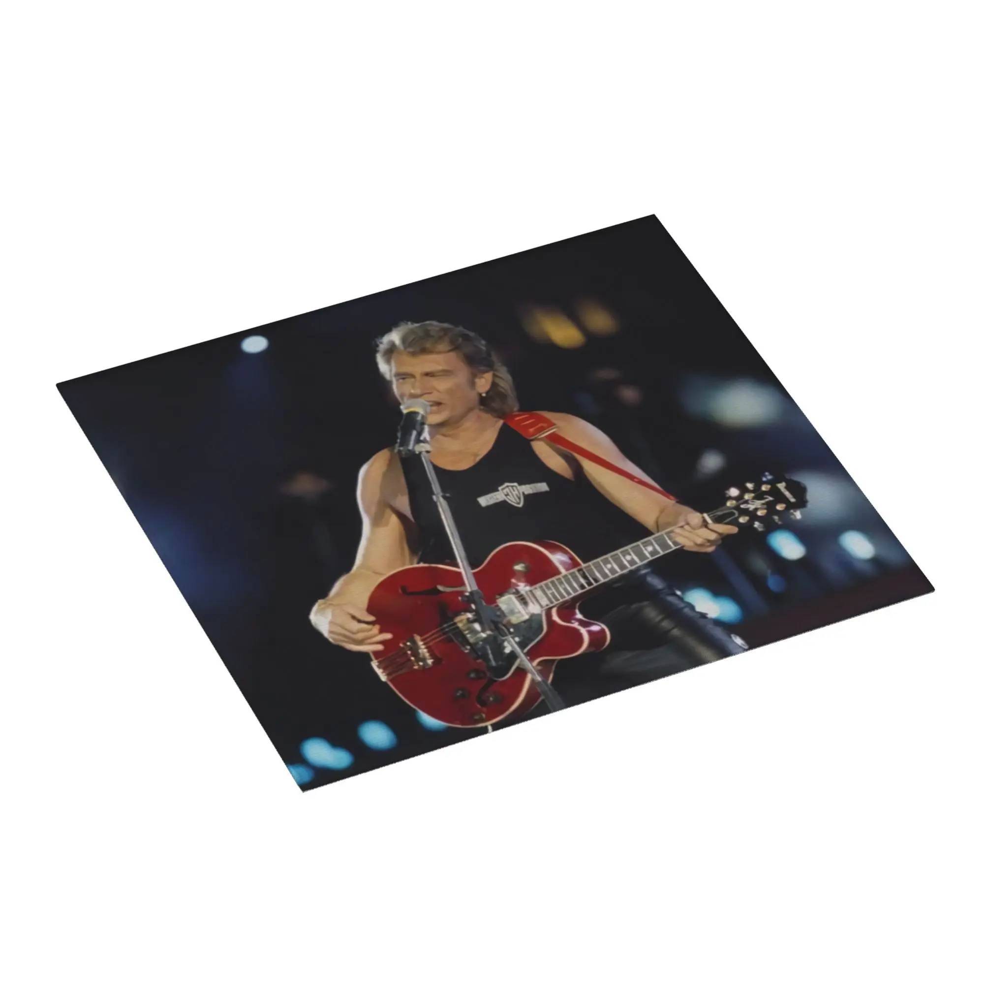 French Rock Johnny Hallyday Drying Mat For Kitchen Waterproof Non‑Slip Oil Proof France Singer Bathroom Countertop Protector Mat