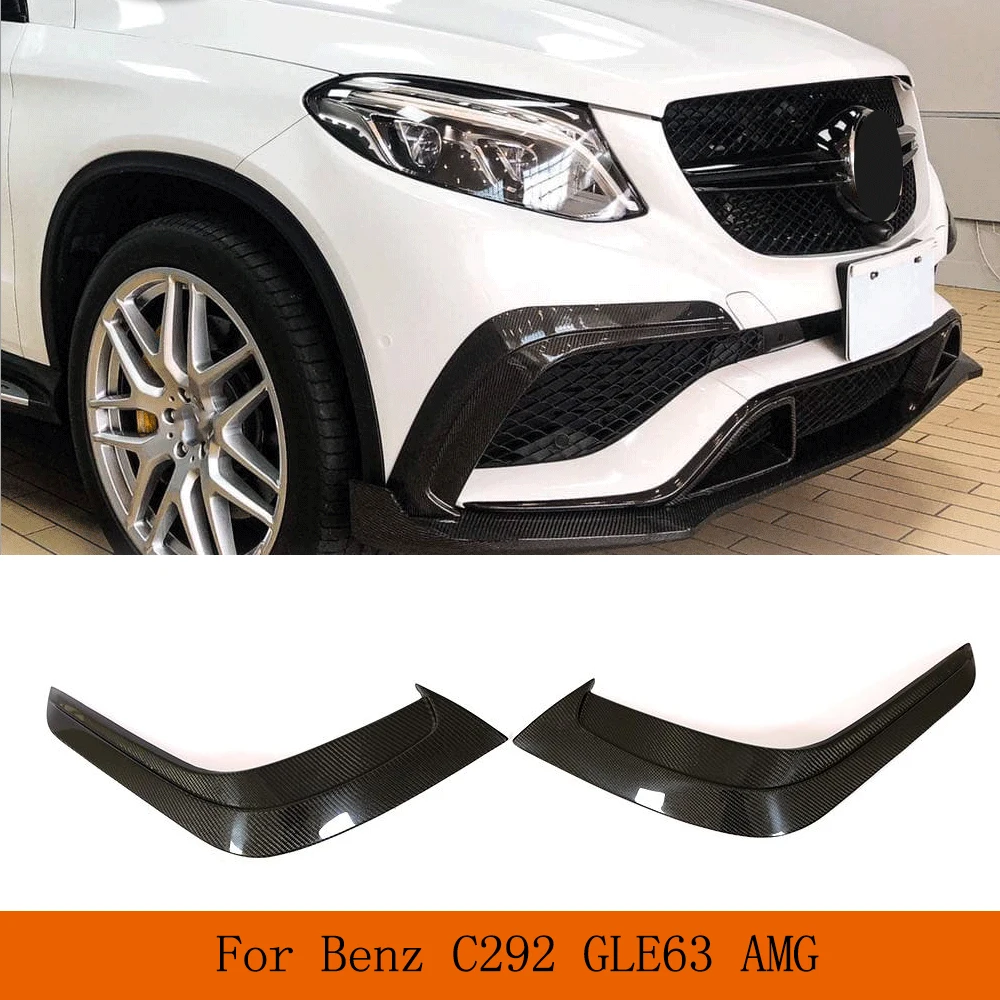 

Car Front Bumper Carbon Fiber Splitters Fins Canards For Mercedes-Benz GLE Class C292 GLE63 AMG 2015 - 2018 Carbon Fog Canards