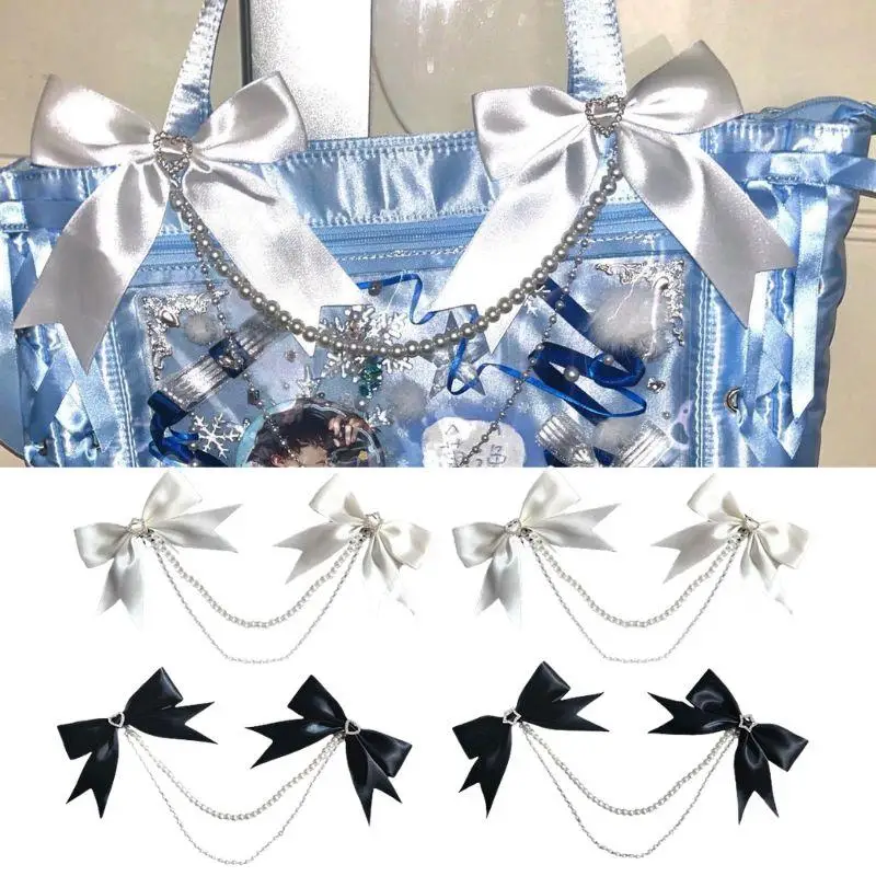 Lolita Perlen-Schleife Itabag DIY-Dekoration Gepäckanhänger Itabag Exquisite Dekorative Taschenkette Haarspangen Lolita Accessoires – Detail 1