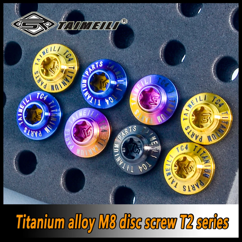 TAIMEILI 1pcs Titanium alloy screw T2 series M8 dished screw M8x15-45mm motorcycle repair and modification screw