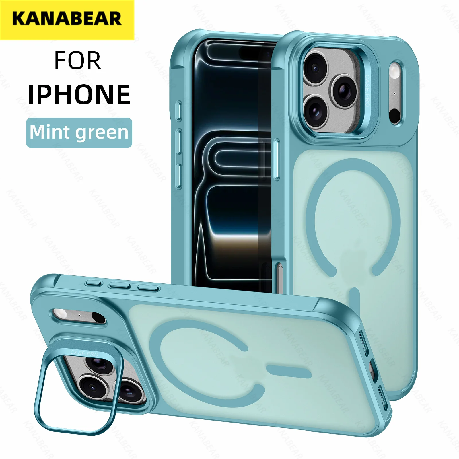 

New Skin - Feel Case for iPhone 17 Pro Max, Lens Kickstand Magnetic Shockproof & Drop - Resistant Protective Cover