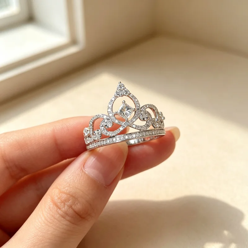 925 Sterling Silver Crown Design Women Luxury Ring for Wedding Engagement Dazzling Zirconia Princess Statement Fine Jewelry