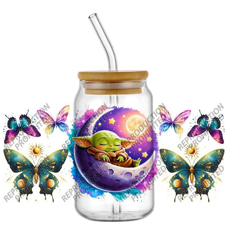 Hotsale Famous Space master 16oz UV DTF 3D Phone Transfer Sticker Decals Wraps Glass Can Cups Creative Craft DIY Gifts