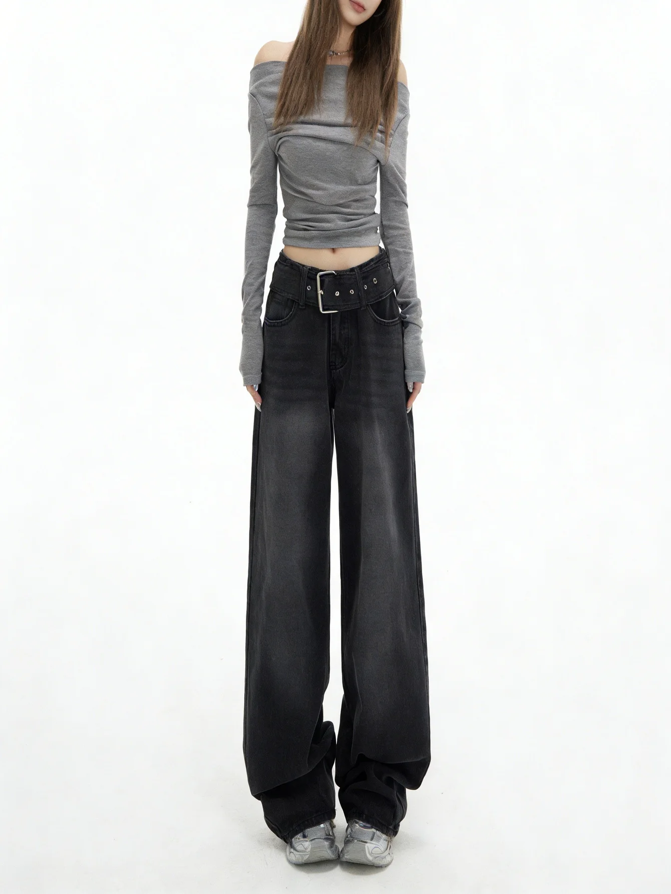 Unisex Black Baggy Man Pants Jeans Y2K Drip For Man No accessories or belts included