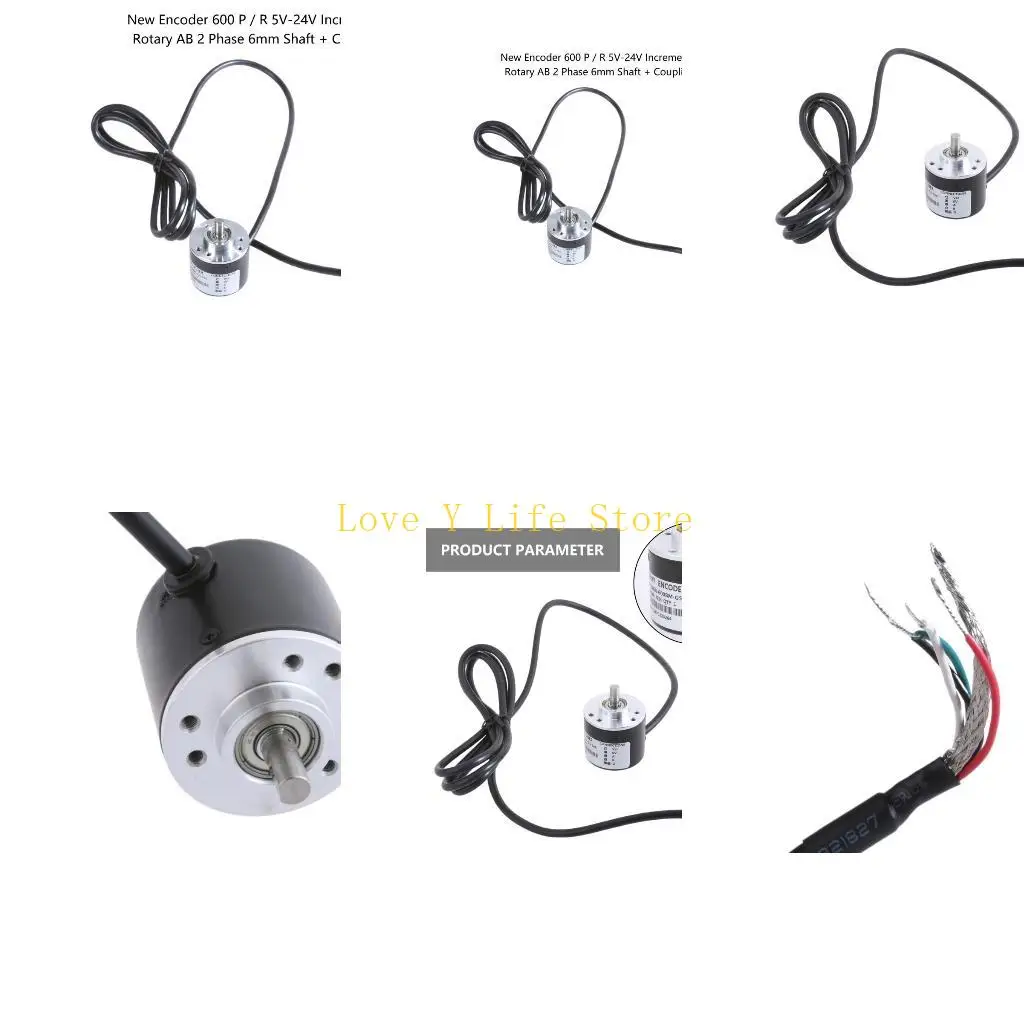 

L74C New 600 P / R 5V-24V Incremental Rotary AB 2 Phase 6mm Shaft + Coupling