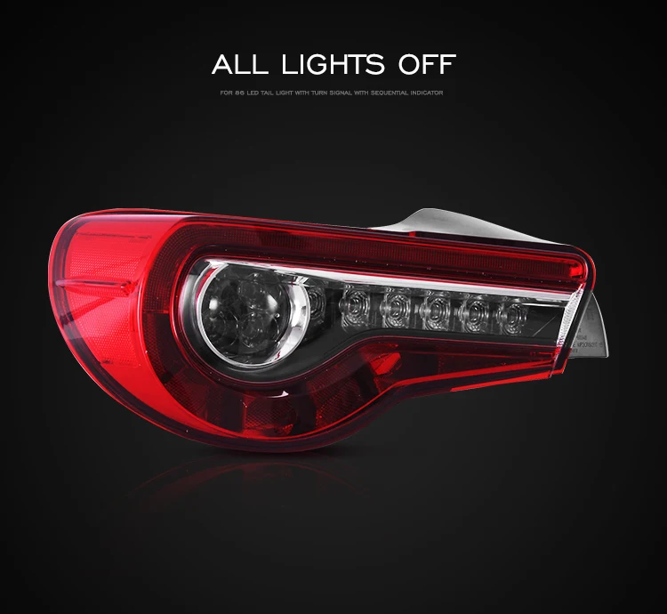 VLAND Manufacturer Full LED Carlight Wholesales GT86 FT86 Rear Lamp 2012-2016 Taillights Scion FR-S Car Tail Light for toyota 86