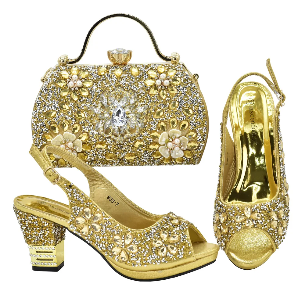 

New high-heeled sandals, rhinestone shoes and bags, and AliExpress bestseller wedding, dinner and party formal wear B6