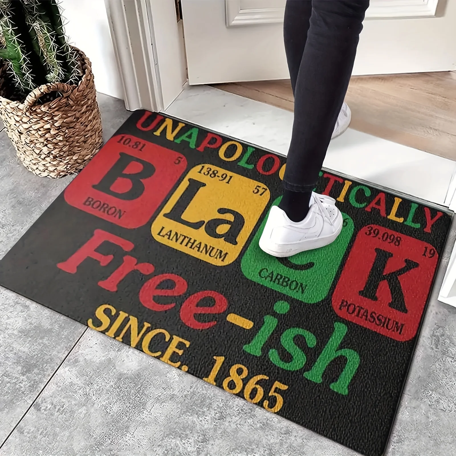 I Was Once Free Juneteenth Doormat - Black History Month Non-Slip Floor Mat - Washable Historical Decor Carpet Rug Mat