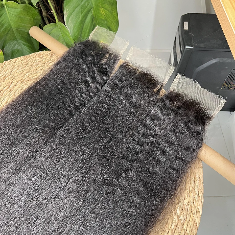 

4x6 HD Кружевная застежка Кудрявые прямые человеческие волосы Глубокая часть Отбеленные узлы Невидимые кружева Натуральный цвет 100% необработанные человеческие волосы