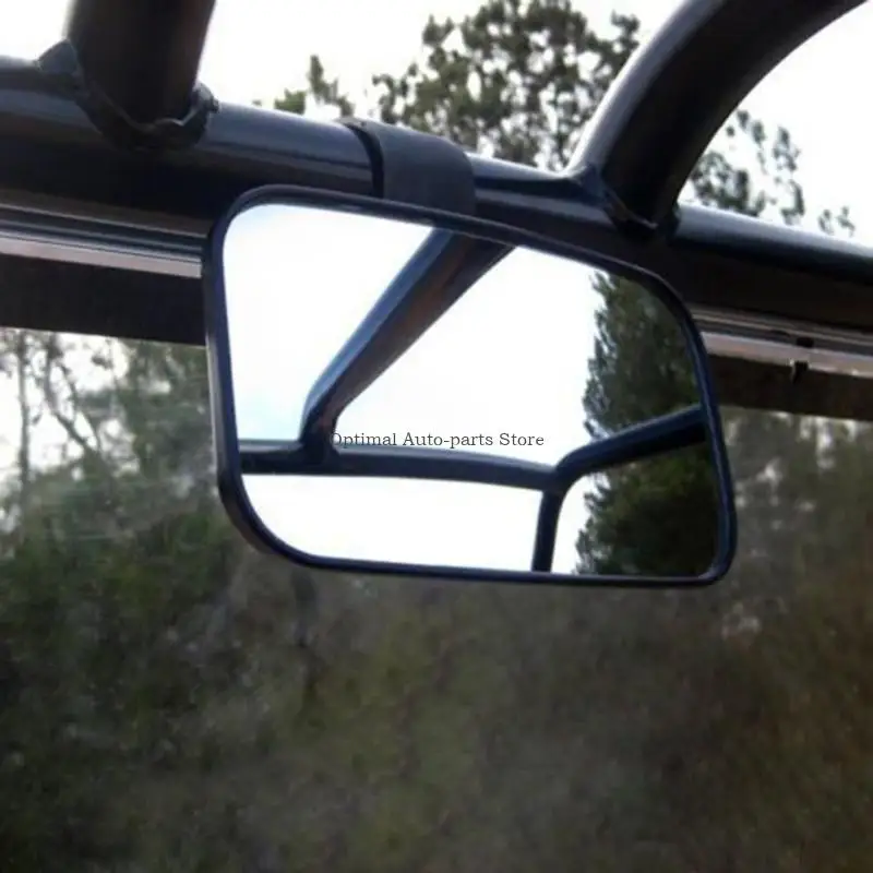  UTV Rear View Mirror with Wide Glass and Adjustable Roll-Bar Clamp