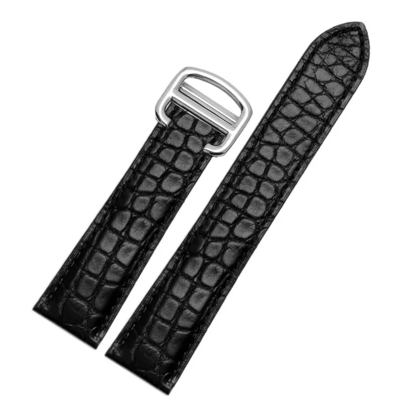 18/20/22/23/24/25mm Quality crocodile Watch strap For Cartier tank Solo key London calibo watchband folding buckle men and women