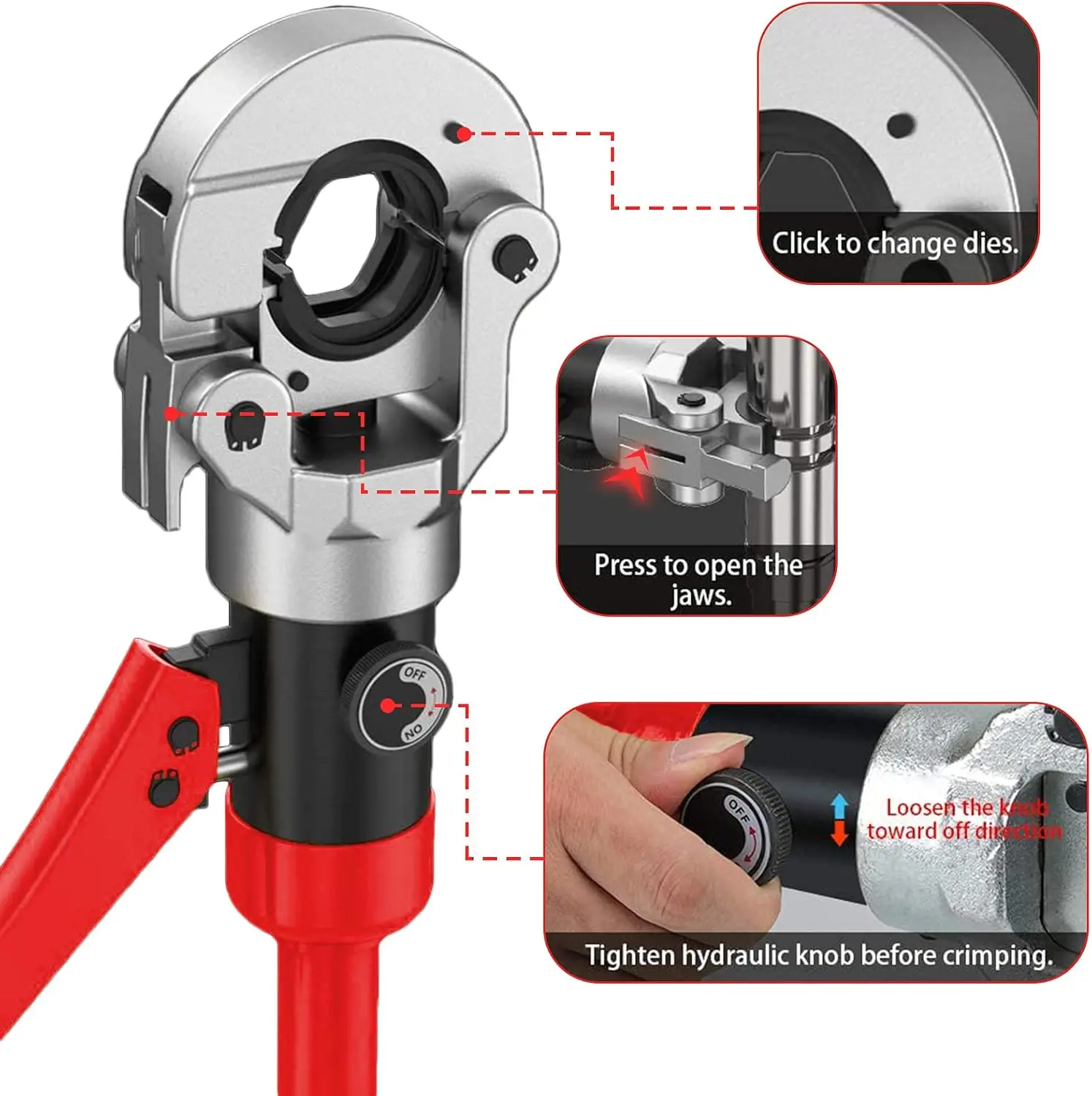 Hydraulic Copper Tube Crimping Tool,Copper Pipe Fittings Crimping And Plumbing Tool With Crimping Dies Jaw 1/2