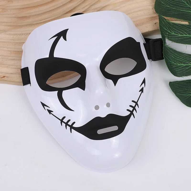 Halloween Mask Hand-painted Death Mask Masquerade Dancer Hip-hop Face Masks Male DIY Party Costume Props Festival Ornament