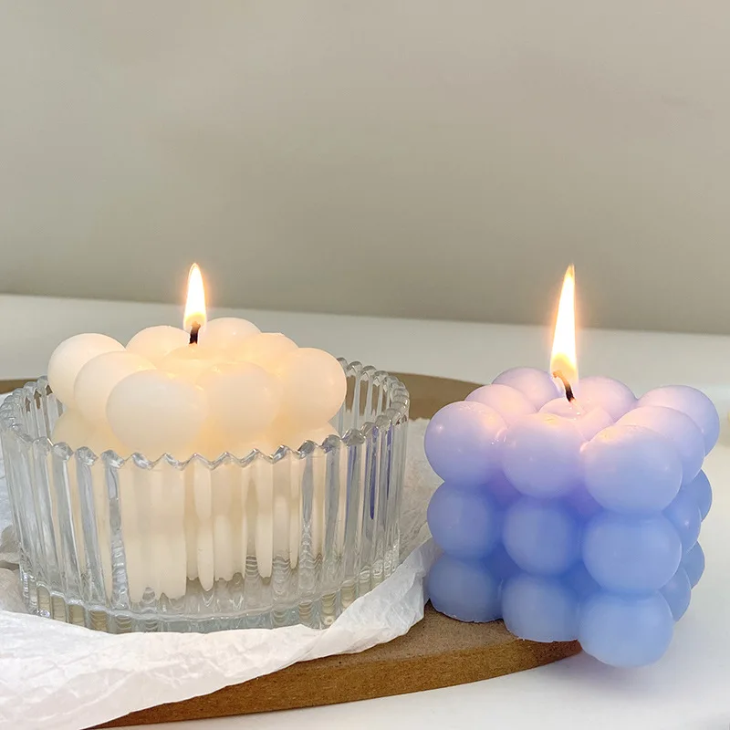 10 قطعة عيد الميلاد فقاعة الشموع الهدايا لطيف مكعب شمعة رفوف فقاعة على شكل شمعة صغيرة غرفة ديكور المنزل الشموع للنساء