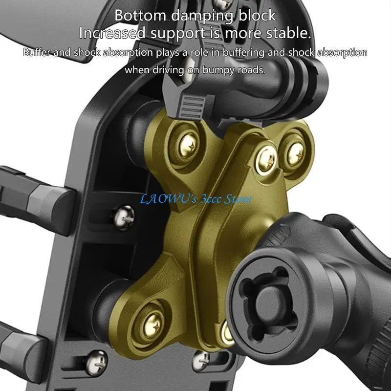

Y8AD Motorcycle Handlebar Phone Holder Stand with Builtin Charging Port for Smartphones Rough Terrain Safe and Stable Riding