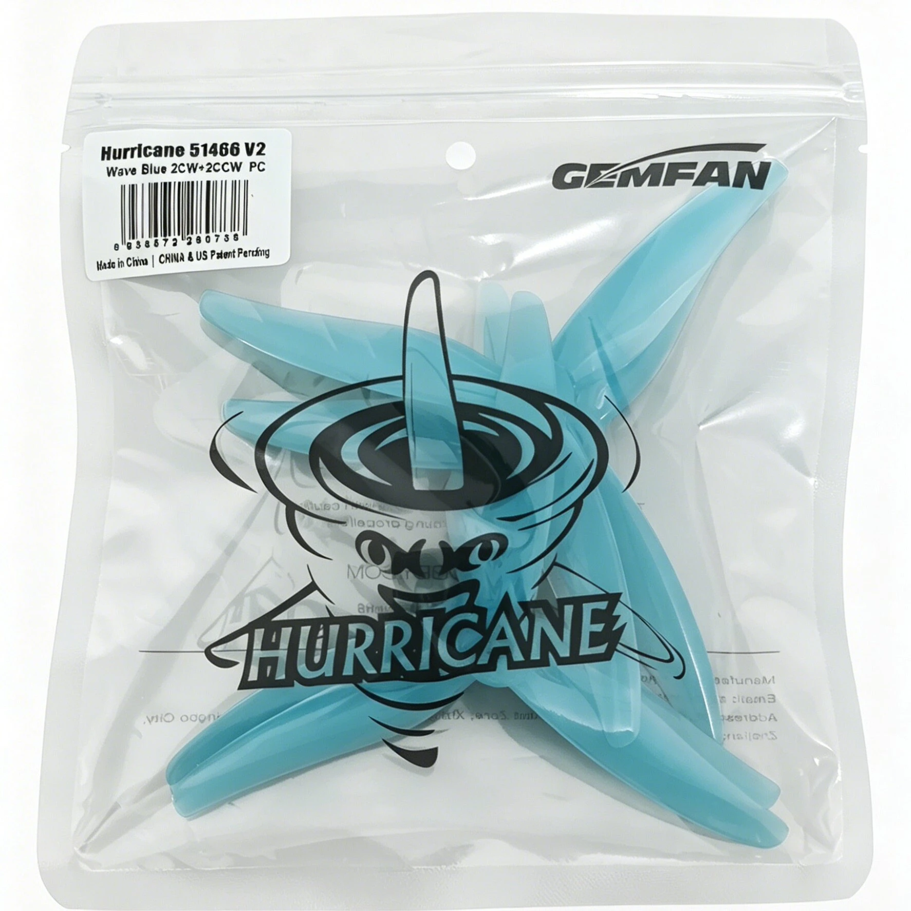 Gemfan Hurricane 51466 MCK V2 5inch 3-Blade PC Propeller 5mm Hole 4.2g CW CCW 2207-2306 Motor FPV Racing Freestyle Drone