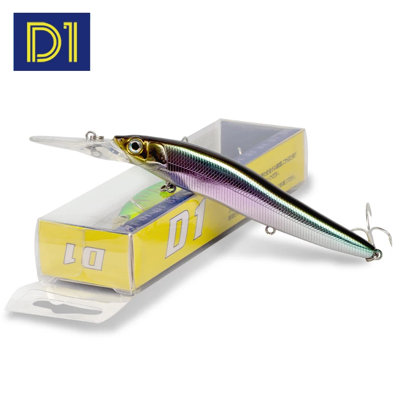 D1 Long Tongue Plate Minnow Fishing Lures 110mm/16g Slow Floating Jerkbait Wobblers For Bass Pike Long Casting Fishing Tackle