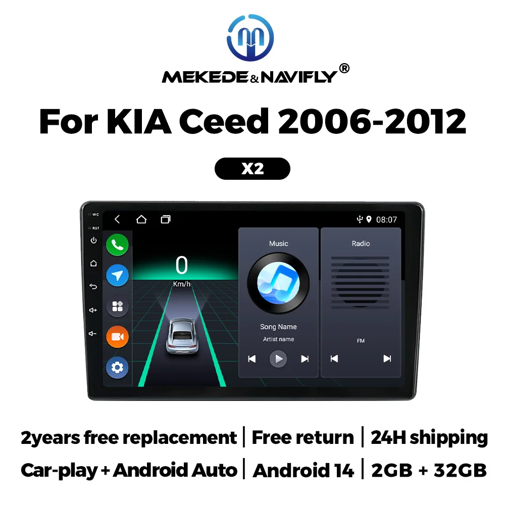2DIN Car Radio Stereo for KIA CEED CEE'D 2006 2007 2008 2009 2010 2011 2012 Carplay Auto Multimedia Video Player GPS Autoradio