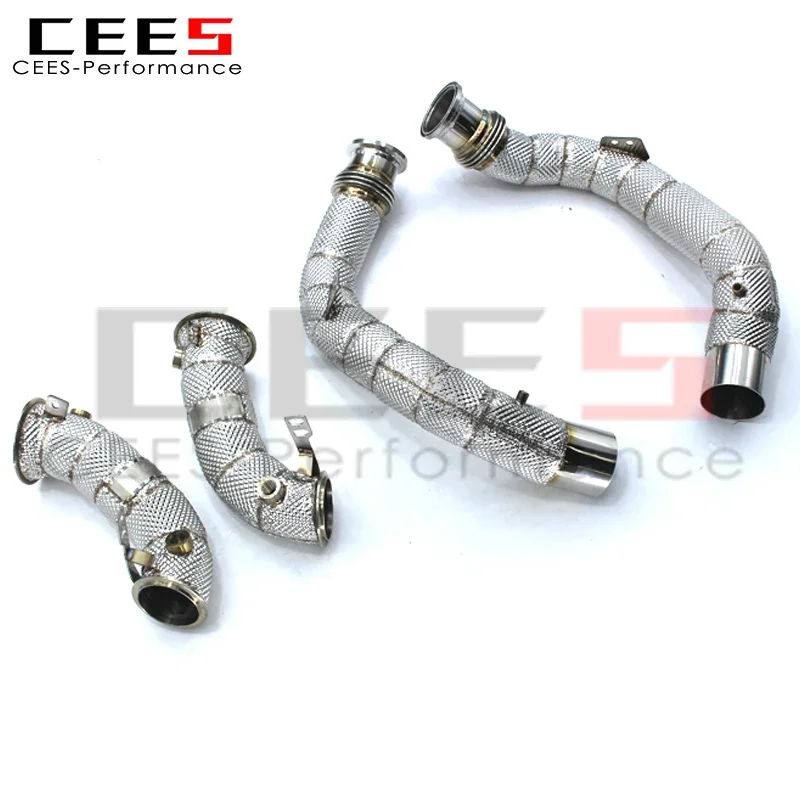 CEES Exhaust Downpipe for BMW M8 M8/X5M/X6M F91/F95/F96 4.4TT V8 2019-2023 Stainless Steel Catless Without Catalyst Exhaust Pipe