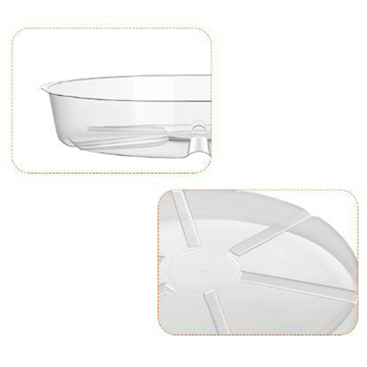 4 Pack Clear Plant Saucer 12 Inch Plastic Plant Saucers Durable Thicker Plant Tray Flower Pot for Indoor Outdoor Garden