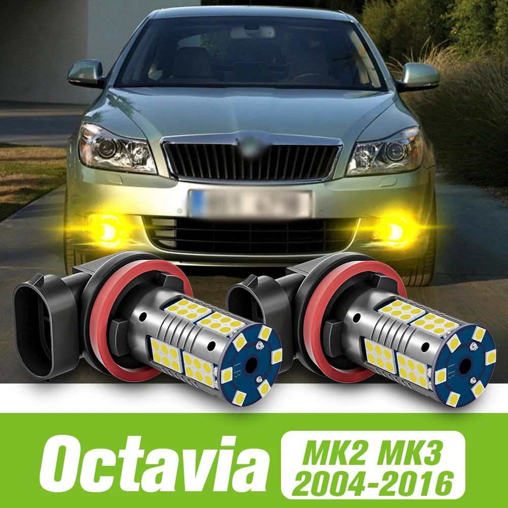 

2pcs For Skoda Octavia 2 MK2 A5 3 MK3 A7 2004-2016 LED Fog Light 2005 2007 2008 2009 2010 2011 2012 2013 2014 2015 Accessories