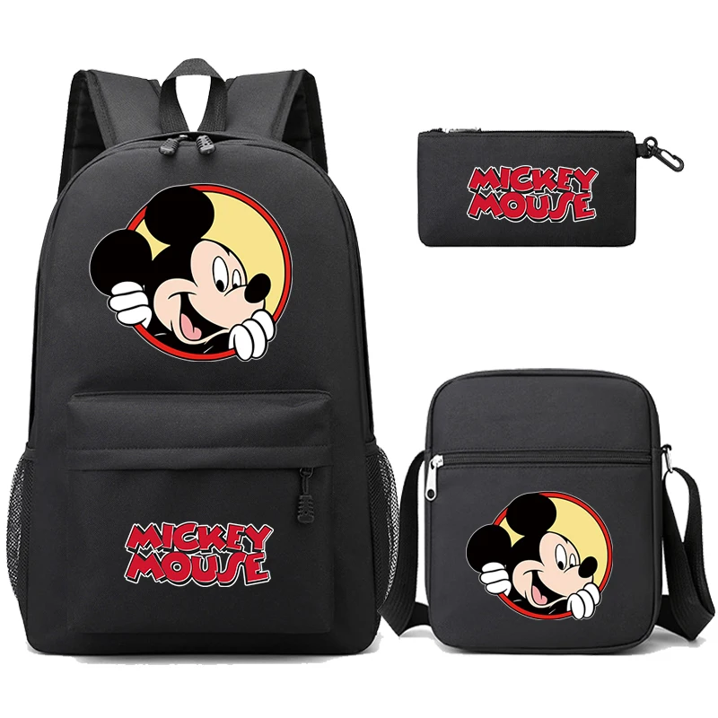 

3Pcs/set Backpack Disney Mickey Mouse Teenagers Student Schoolbag Boy Girl Rucksacks Back To School Big Capacity Cartoon Bags