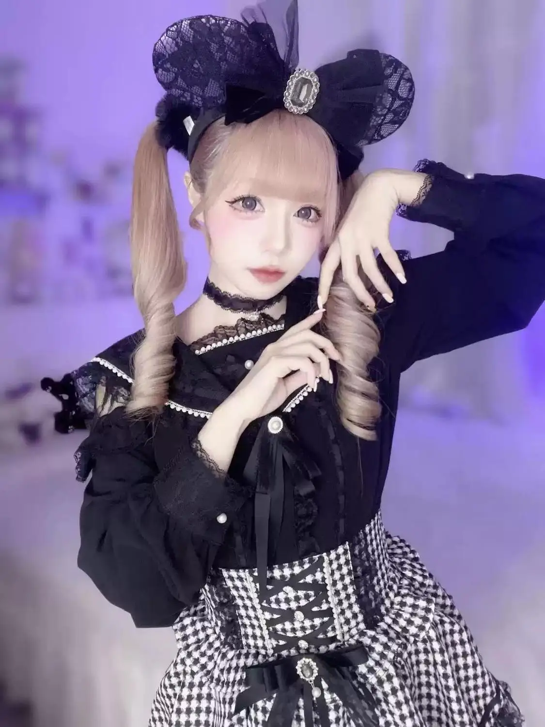 Coalfell Y2k Elegant Kawaii Slim Sailor Collar Women's Japanese Lovely Lace New Black Short Skirt Suit Fashion Vintage
