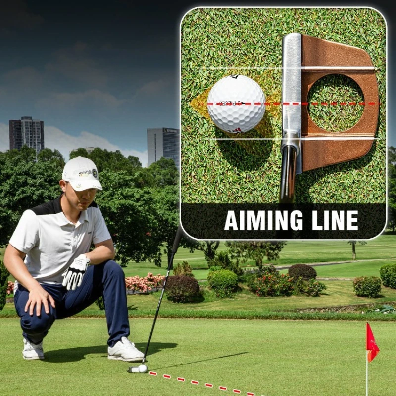 PGM TUG078 Asta di spinta in piedi per mazza da golf con linea di mira e funzione di raccolta delle palline, inclusa la copertura della palla