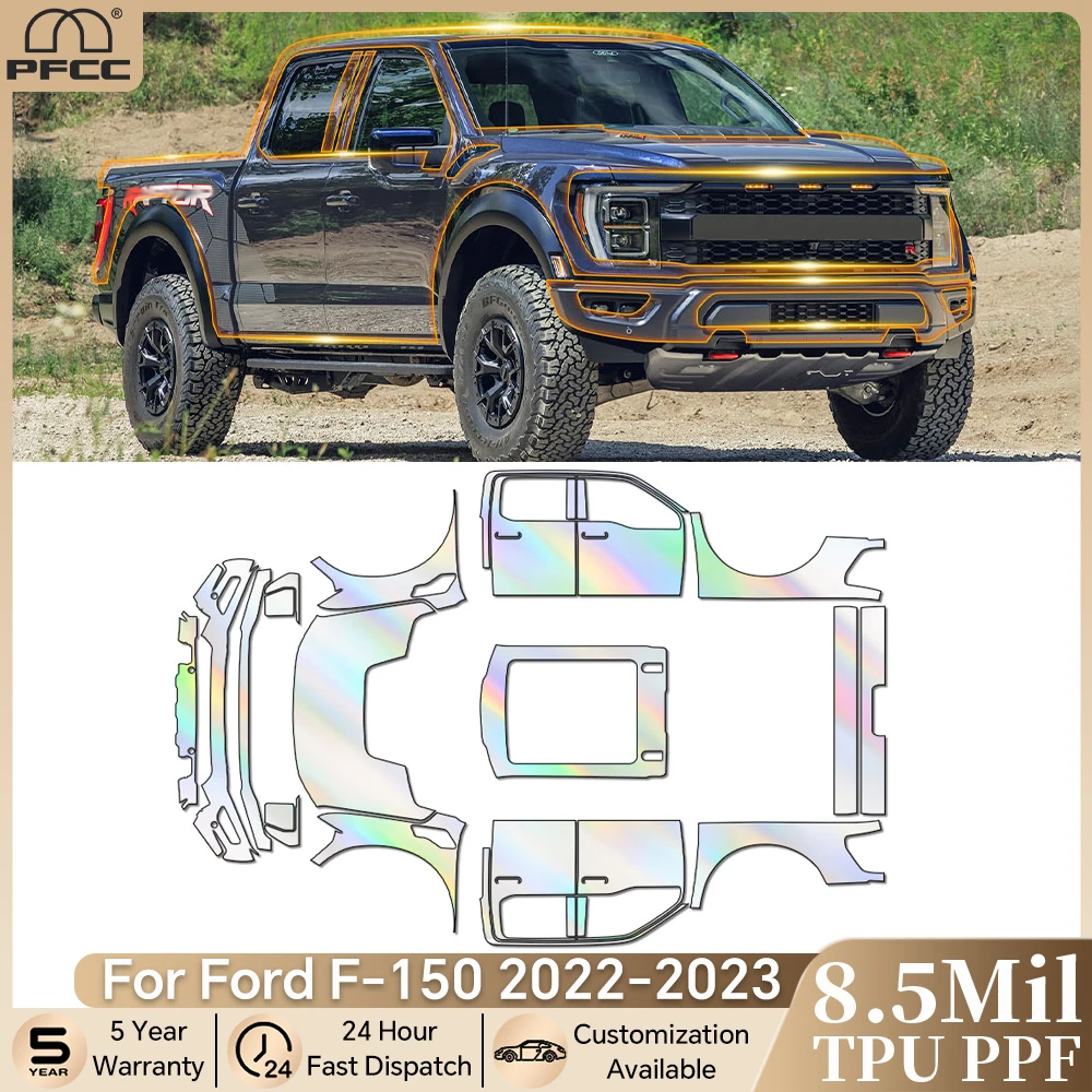 

For Ford F-150 2022 2023 Pre-cut PPF Bra 8.5Mil TPU Paint Protection Film Car Body Bumper Anti-Scratch Clear Kit Resistant Cover