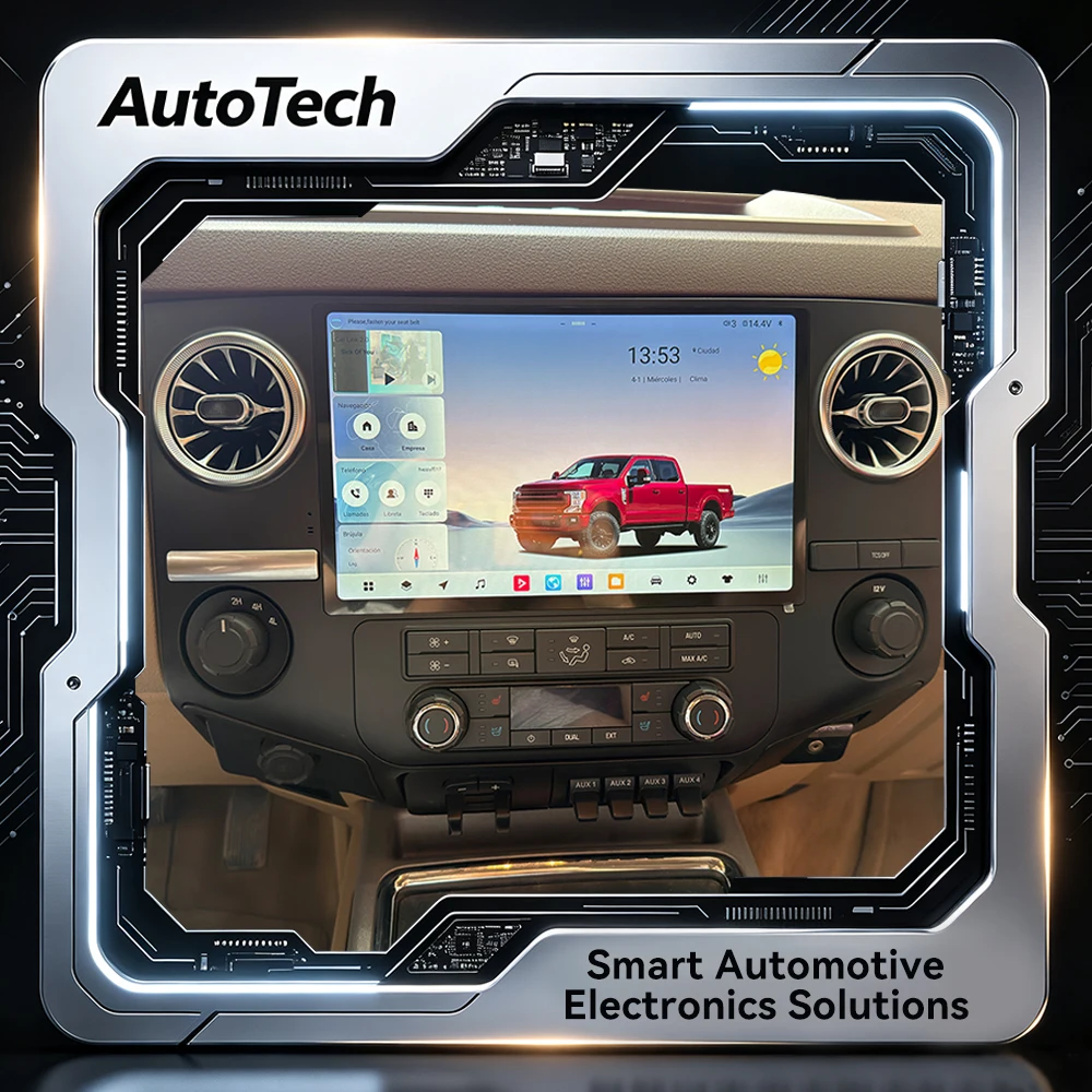 

12,5-дюймовая автомобильная магнитола для Ford F250 XLT XL 2009-2014, обновленная версия с CarPlay, GPS, мультимедийным видеоплеером, авто-радио, навигацией, 5G