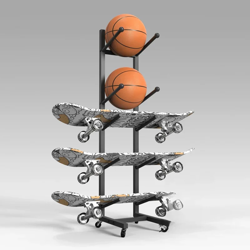 

Professional skateboard basketball bracket, storage display rack without punching holes