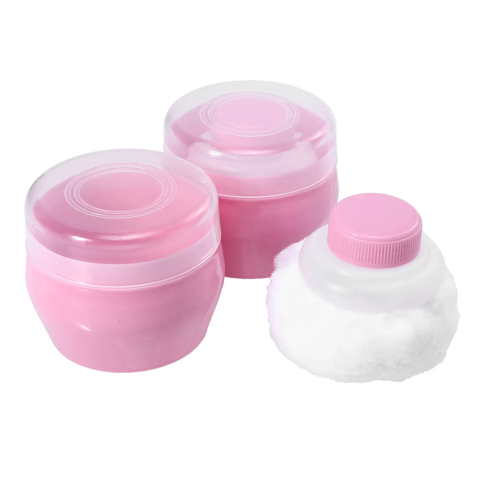 

2Sets Puff for Talcum Body Powder Gentle After Bath Smooth Coverage Soft Handle One Hand Use