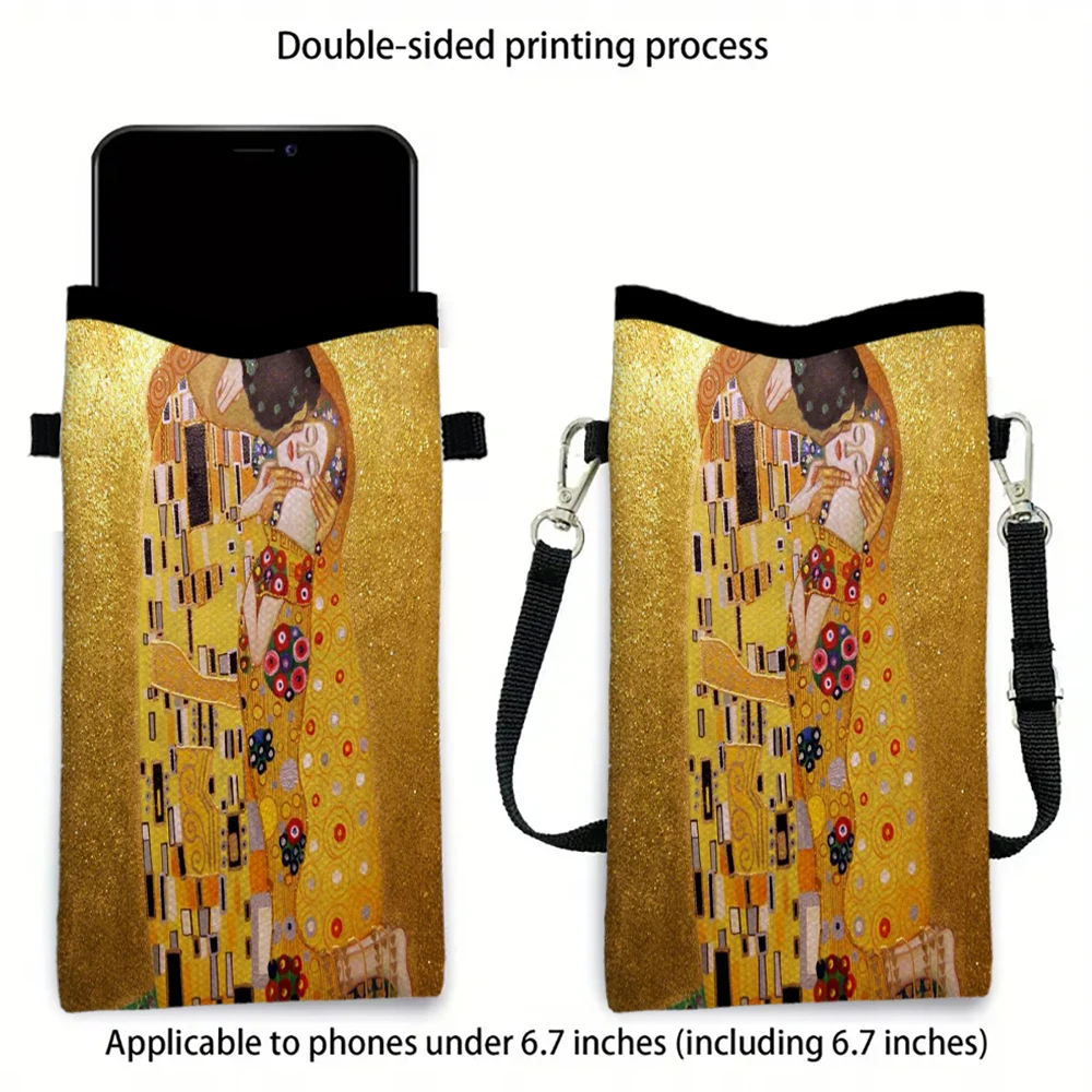 

Gustav Klimt Crossbody Phone Bag Adjustable Strap Designed Exclusively for Women Crossbody Bag Convertible Shoulder Bag