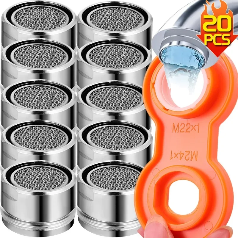 20/1Pcs Replacement Faucet Aerator Mesh Core Water Saver Splash-proof Filters Faucet Nozzle Bubbler Kitchen Bathroom Accessories