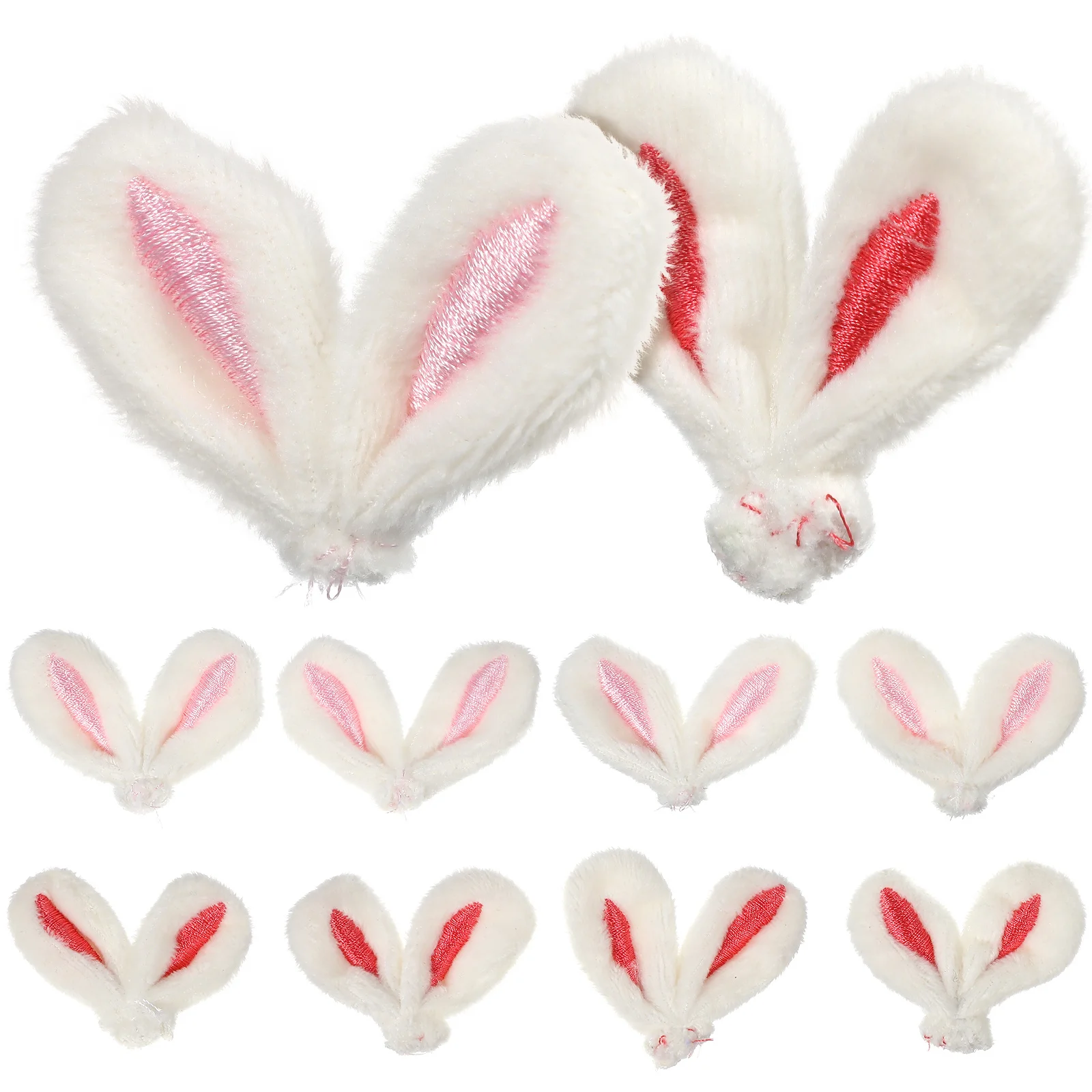 10 قطع من إكسسوارات أذن الأرنب DIY آذان أرنب من القماش الناعم للحرف اليدوية ومشابك الشعر وآذان تزيين الأرانب #2
