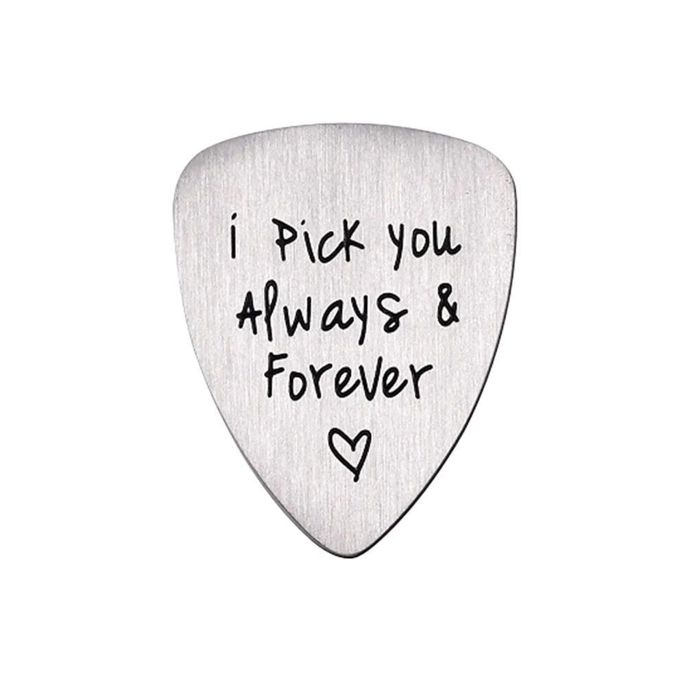 

Electric Guitar Picks Bass for Titanium Steel Musical Instrument Accessory Letter Carved Ukulele