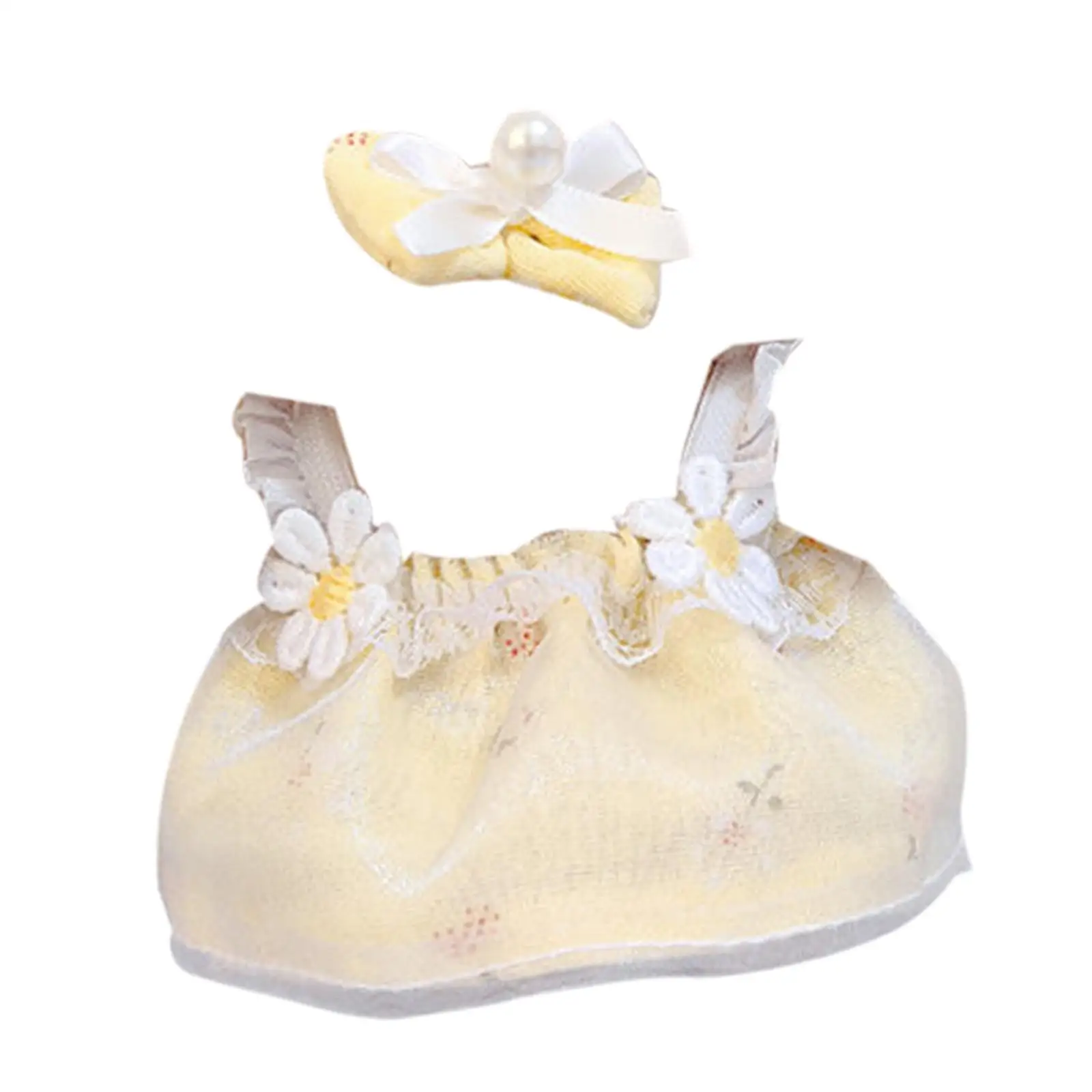 Mini 17cm 6inch Doll Dress Elegant with Bowknot Hairclip for Kids Toy Little Girls Gift 17cm Pendant Doll Making Doll Toys
