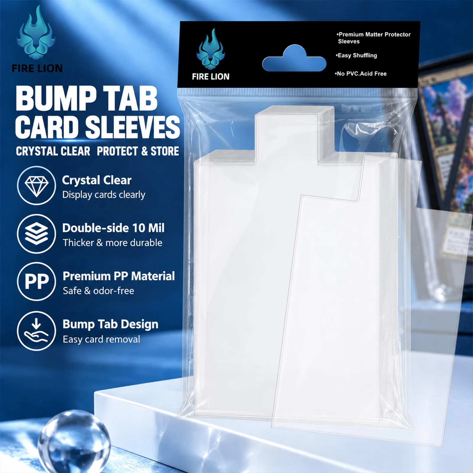 100pcs Clear Raised Tabbed Pull Sleeves Fit Toploaders Card Savers Anti Scratch Protector For  Sports TCG Trading Cards